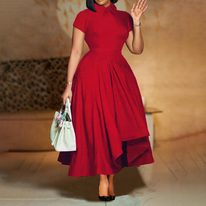 Damen Hemdkleid Asymmetrischer Rock Elegante Taillierung
