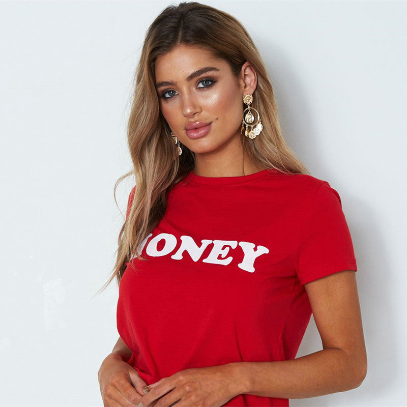 Damen T-Shirt mit Schriftzug Trenddesign Eveloria