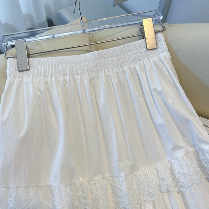 Damen Jerseyrock Lang Rüschendetails Eveloria