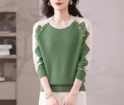 Damen Pullover Lässig mit Applikationen Eveloria