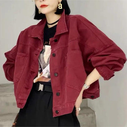 Damen Oversized Denimjacke Blau Eveloria