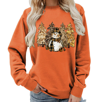 Damen Sweatshirt Schneemann-Design Weiches Innenfutter Eveloria