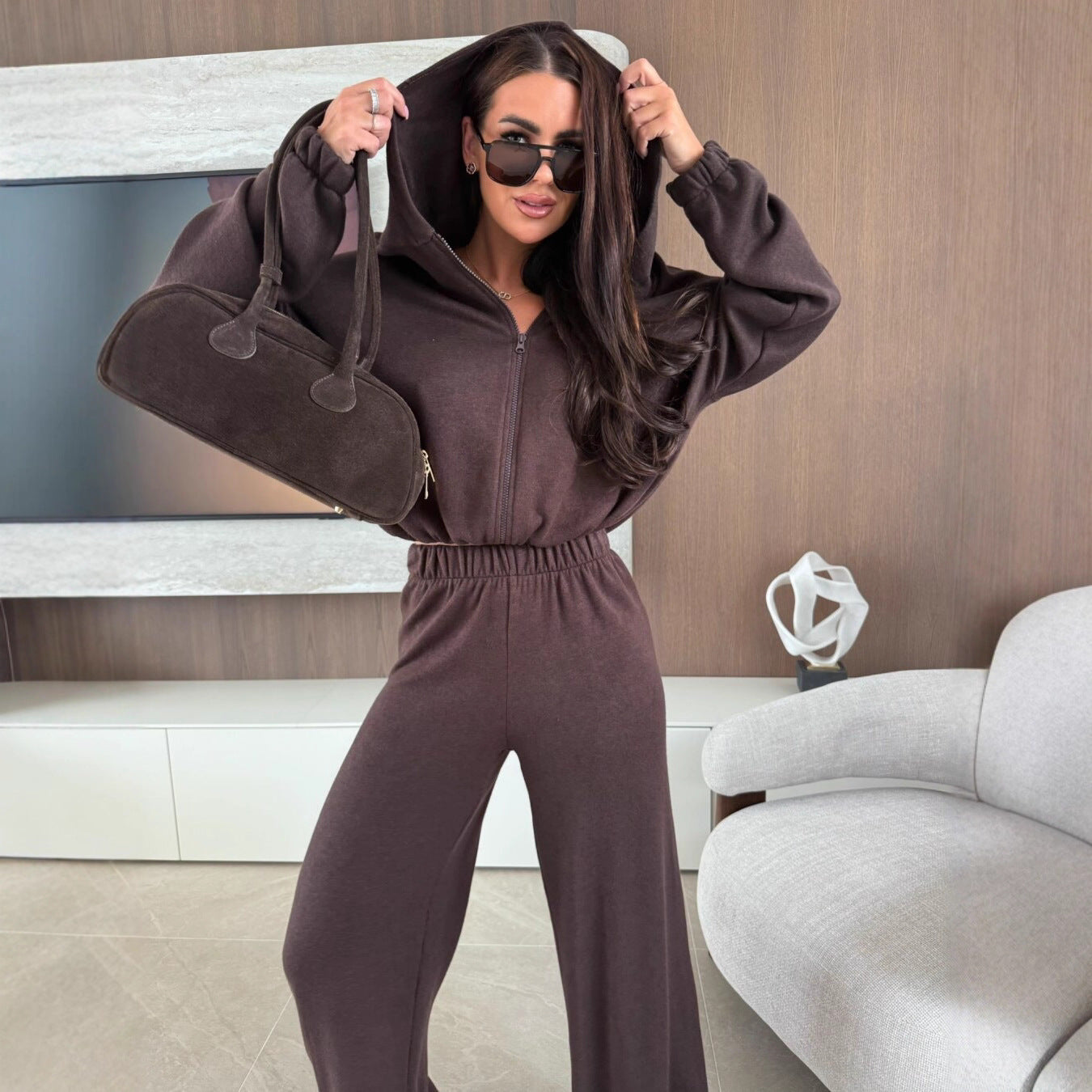 Damen Hoodie-Anzug Weites Design Bequem Eveloria