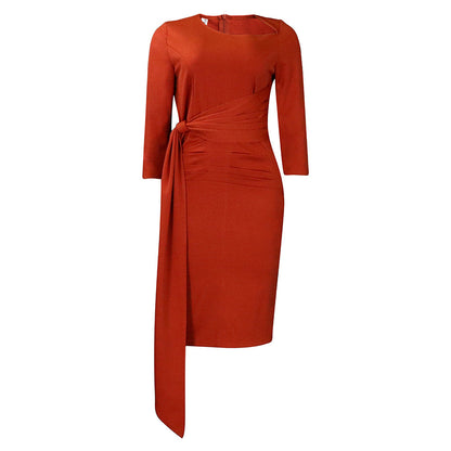 Damen Wickelkleid Elegante Taillierung Gürtel Eveloria