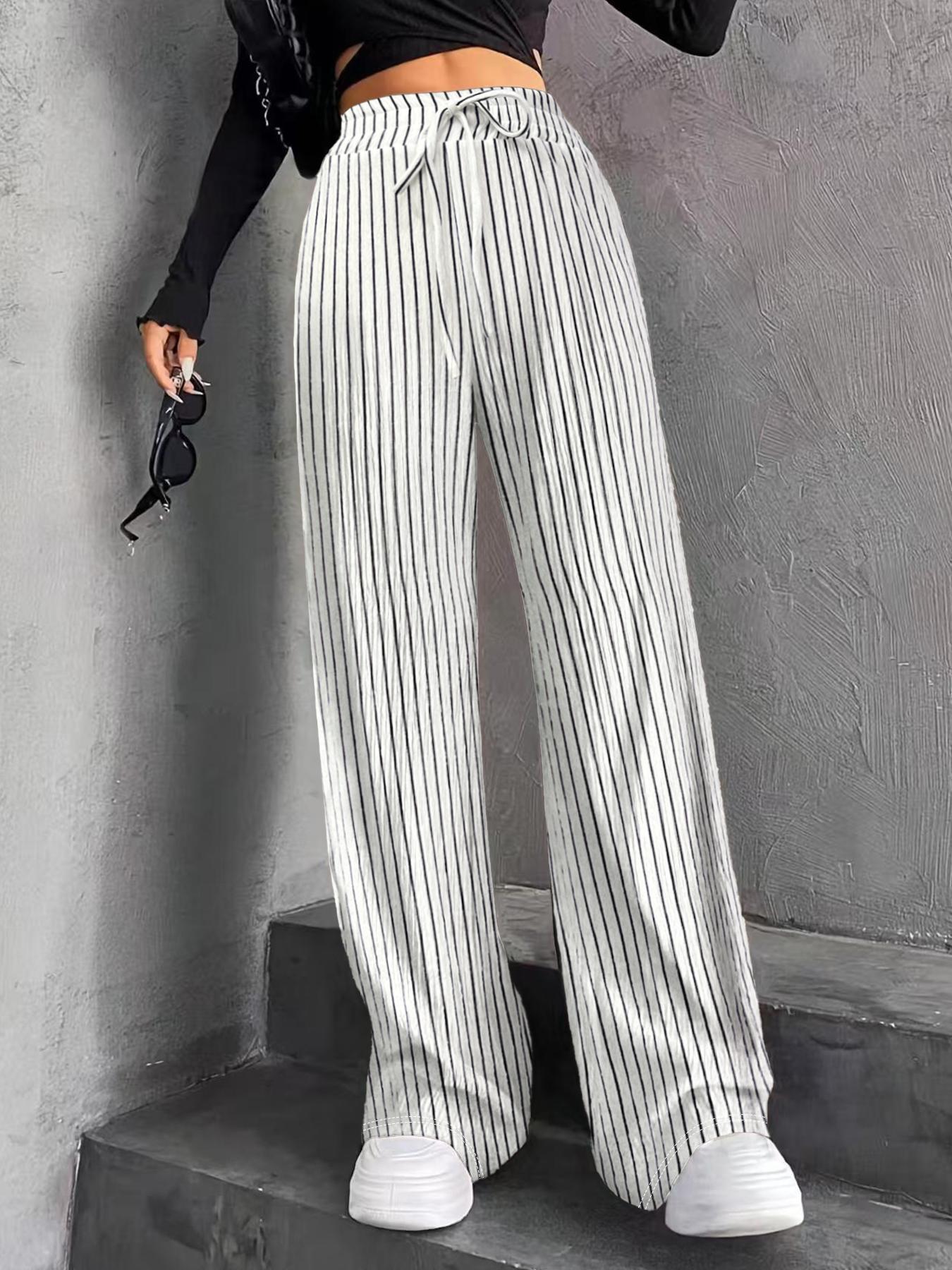 Damen Plissee-Hose Weit mit elastischem Bund und Taschen