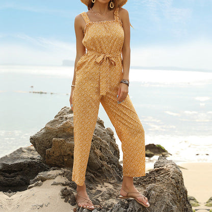 Damen Jumpsuit mit verstellbaren Trägern und Taillenzug