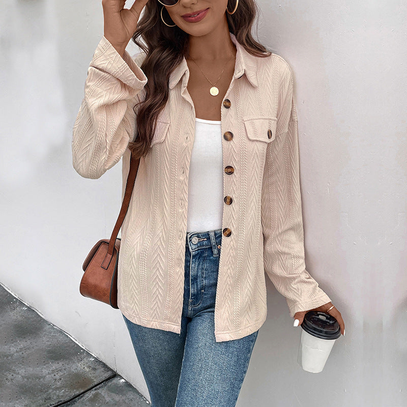 Damen Strukturierte Hemdjacke Eveloria