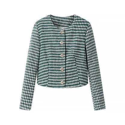 Damen Jacquardjacke Klassischer Schnitt Knöpfe Eveloria