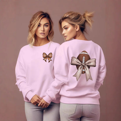 Damen Sweatshirt Footballmotiv Schleifenakzent