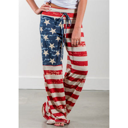 Damen Freizeithose Flaggenmotiv Lässiger Schnitt Eveloria
