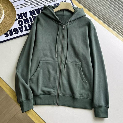Damen Zip-Hoodie Sportlich Kängurutaschen Grau Eveloria