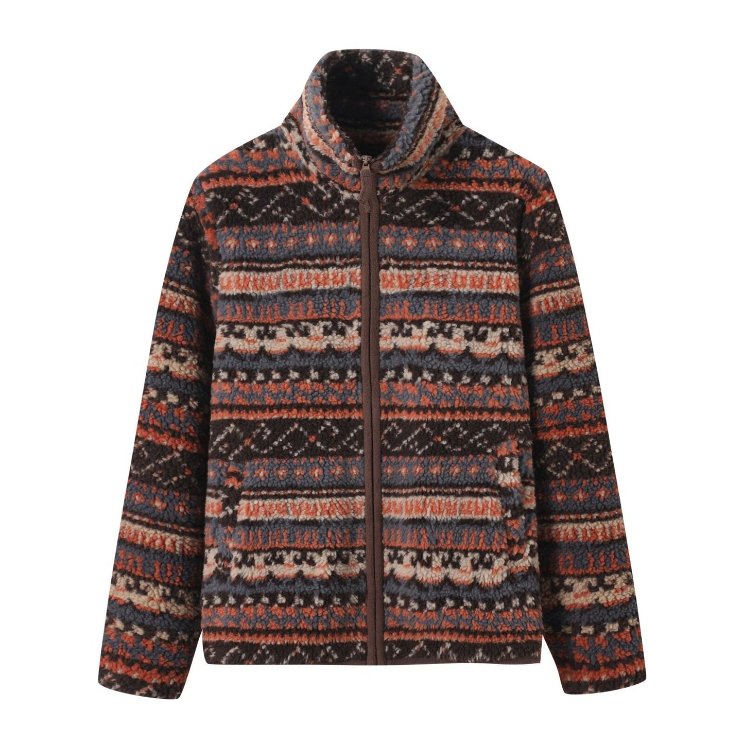 Damen Fleecejacke Hochkragen Muster Eveloria