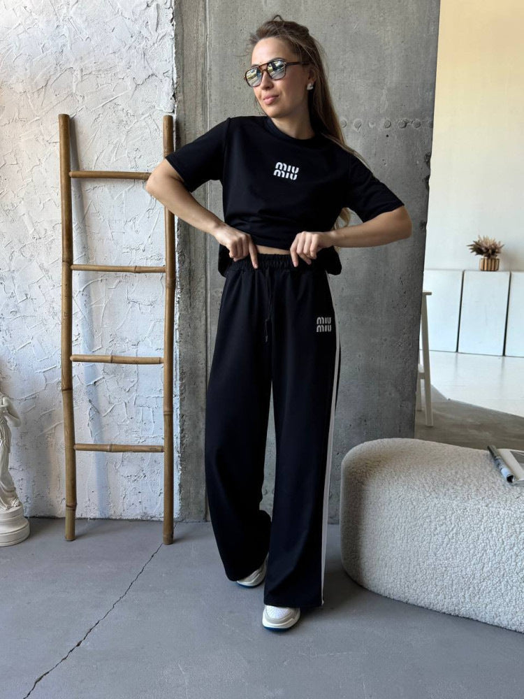 Damen Sportset T-Shirt und Hose aus Baumwolle Bequem