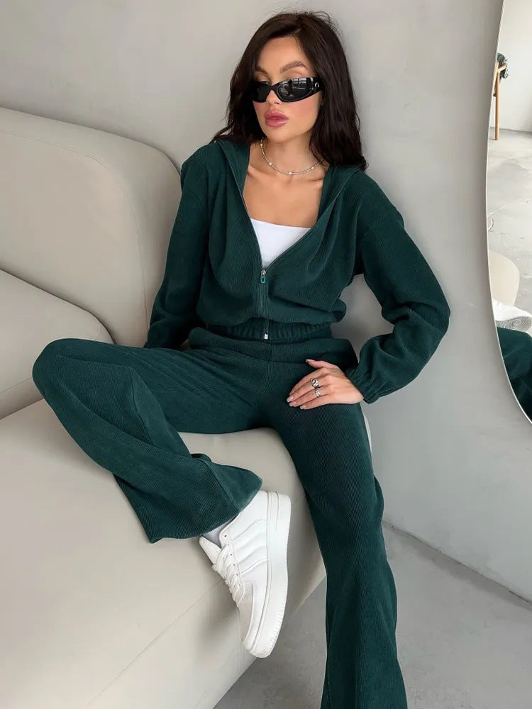 Damen Cropped Sweatshirt Elastisch Mit Reißverschluss Grau