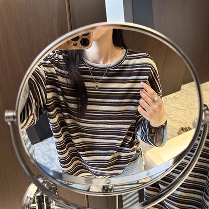 Damen Longsleeve-Shirt Gestreift Eveloria - Eveloria
