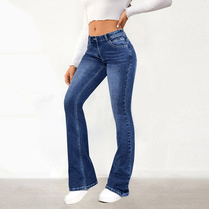 Damen Highwaist Flared Jeans Vintage-Style Eveloria
