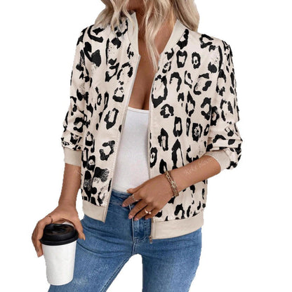Damen Bomberjacke Leopardenmuster Eveloria