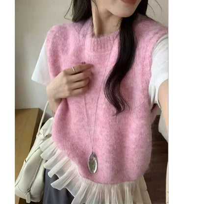 Damen Pullover Rüschensaum Modern Eveloria