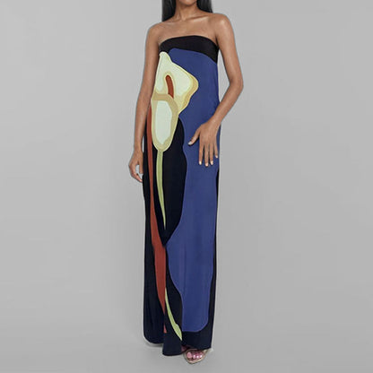 Damen Maxi-Kleid Moderner Kunststil Eveloria