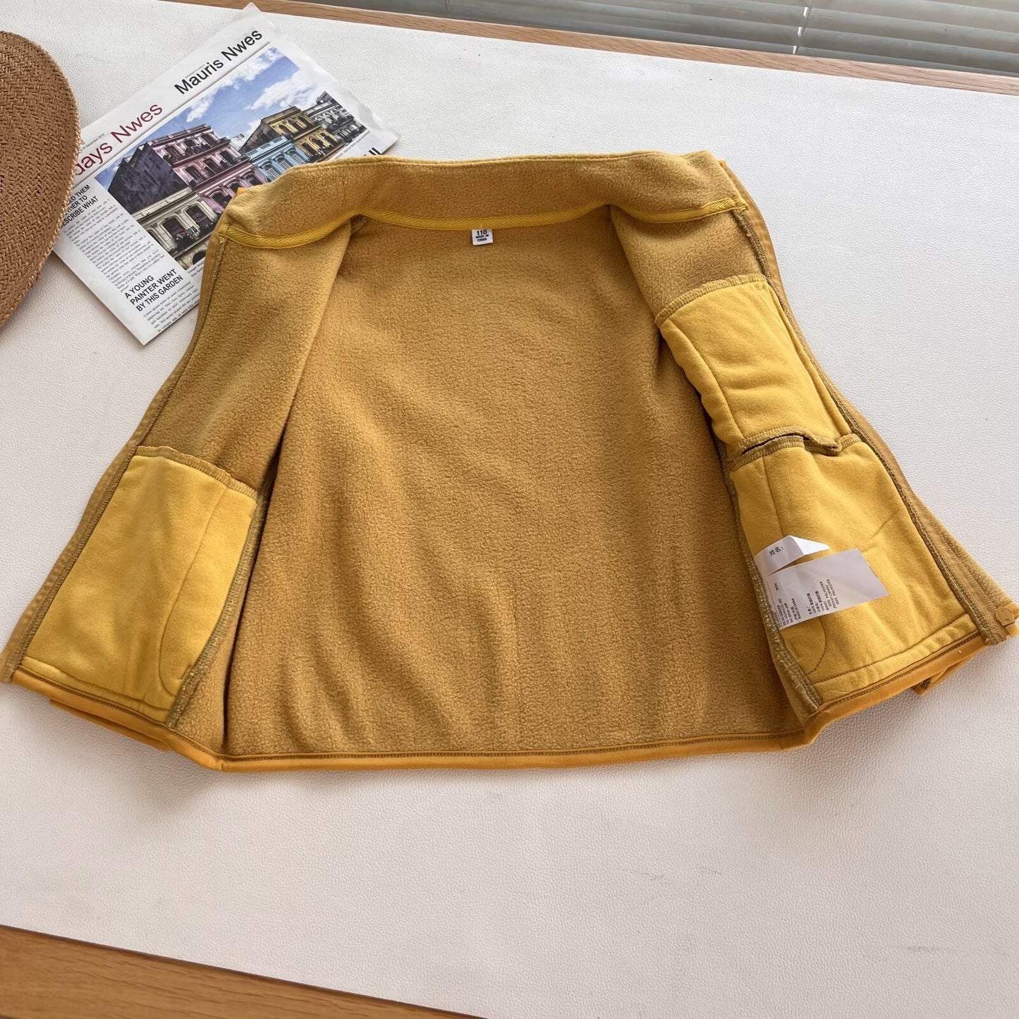 Damen Fleecejacke Hochkragen Reißverschlusstaschen Eveloria