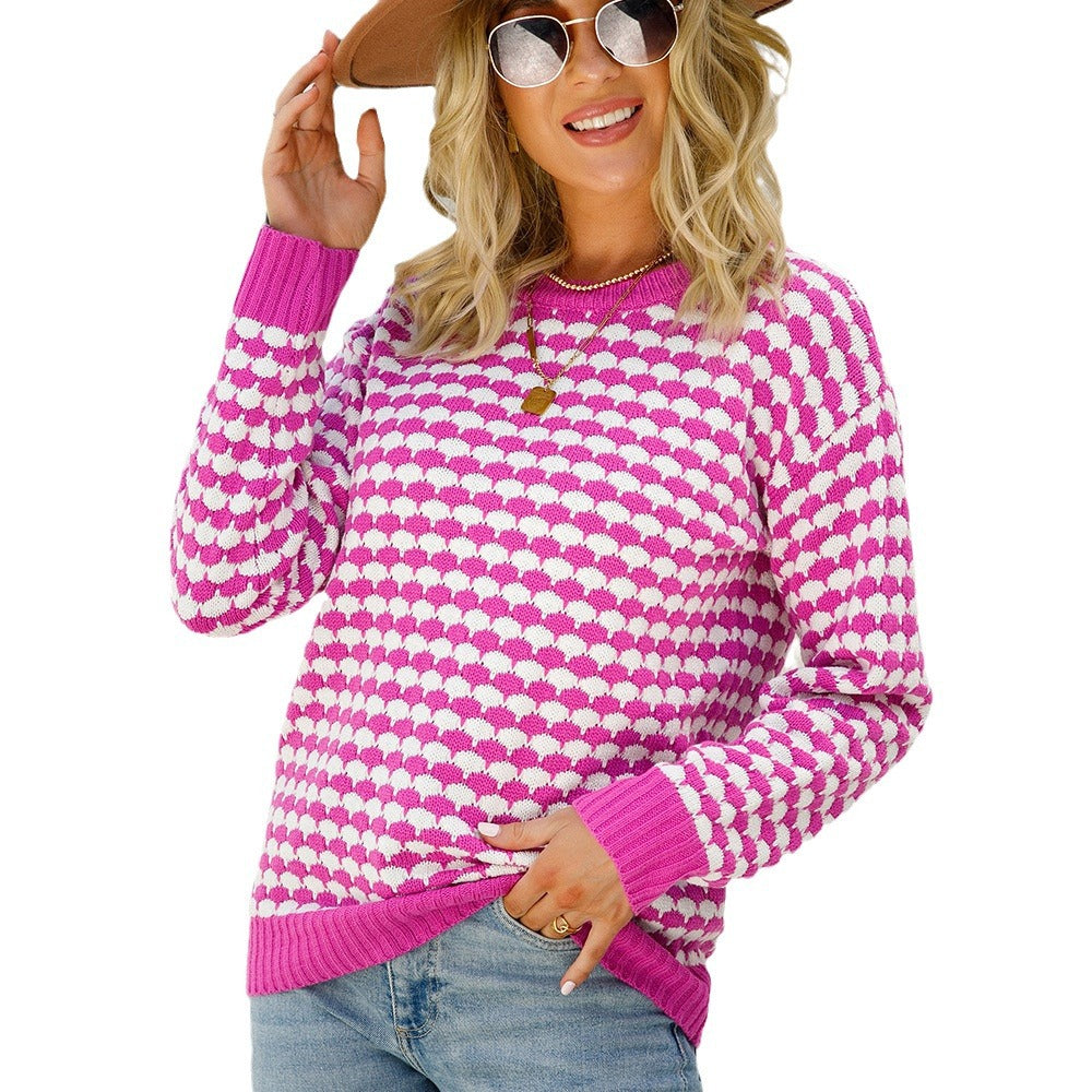 Damen Pullover Herzmuster Eveloria