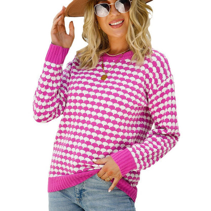 Damen Pullover Herzmuster Eveloria