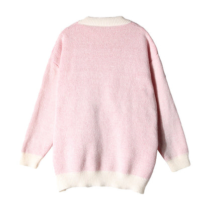 Damen Grobstrickpullover Lässiger Schnitt Mit Schriftzug Beige