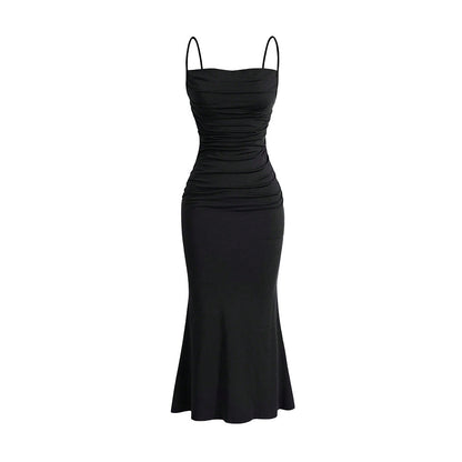 Damen Maxikleid Raffungen Schulterfrei Eveloria