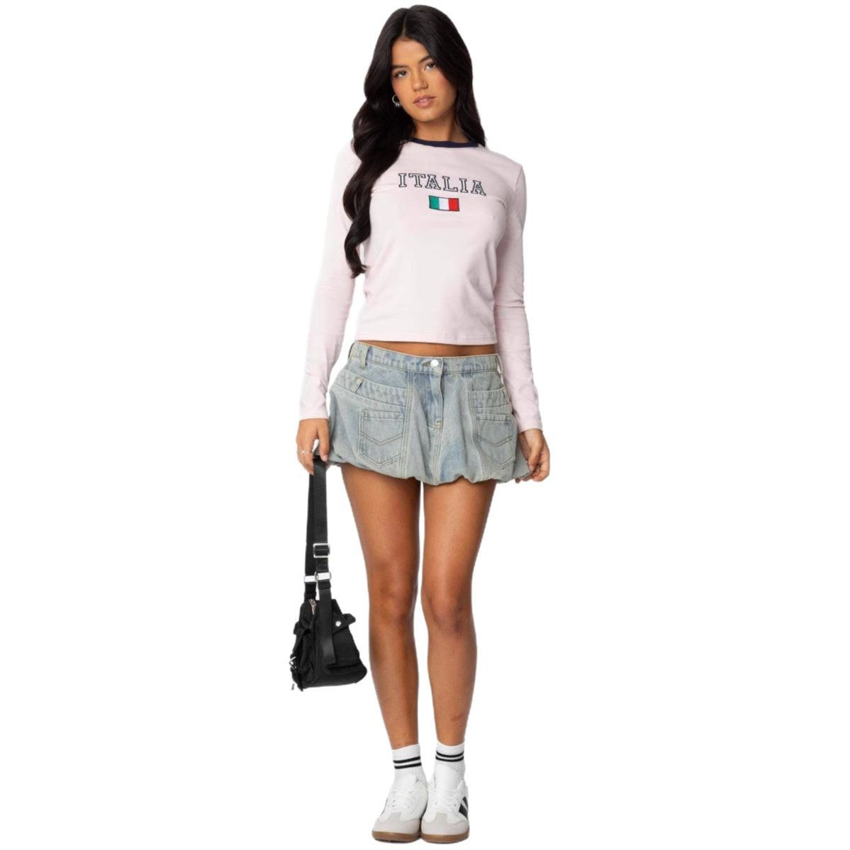 Damen Langarmshirt Italienisches Design Modern Eveloria