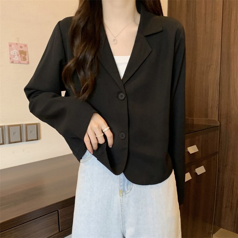 Damen Kurzjacke modisch mit Knopf-Ausschnitt Eveloria