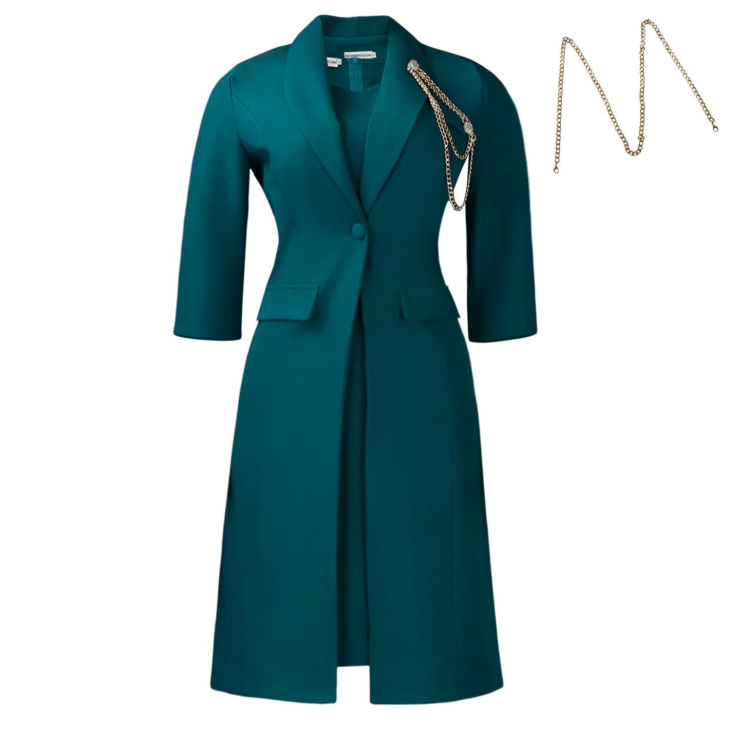 Damen Blazer-Kleid Asymmetrisch Elegantes Drapieren