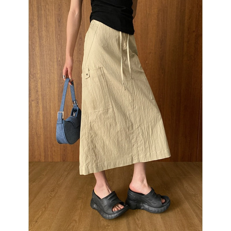 Damen Maxirock mit Taschen Eveloria Elegantes Design