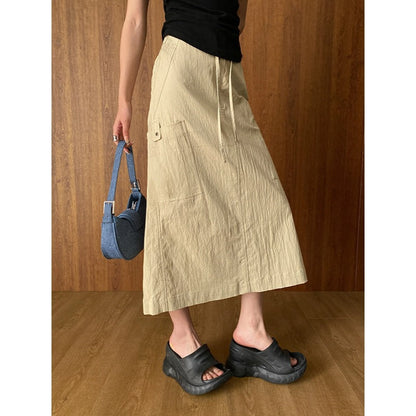 Damen Maxirock mit Taschen Eveloria Elegantes Design