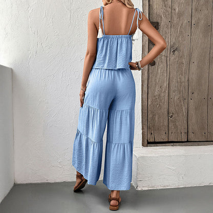 Damen Zweiteiler-Set Volant-Design Kordelzug Eveloria