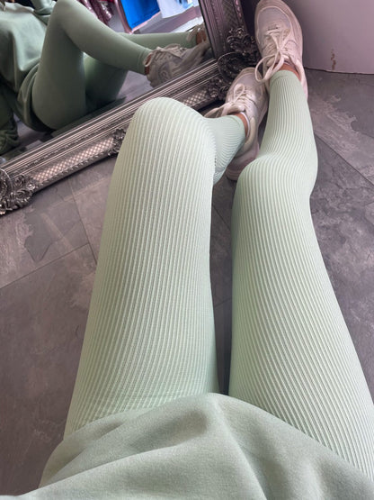 Damen Leggings Rippdesign Hochwerdig mit hohem Bund Eveloria