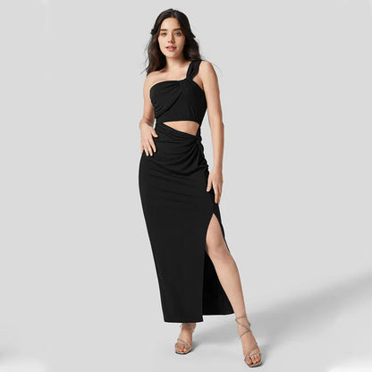 Damen Wickelkleid Asymmetrisch Figurbetonter Stoff