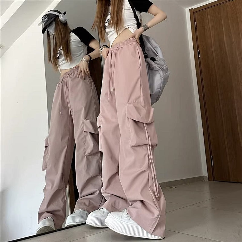 Damen Cargo-Hose Weites Bein Praktische Taschen Eveloria
