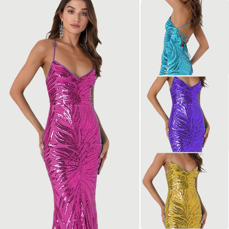 Damen Abendkleid Glitzernd Eveloria - Eveloria