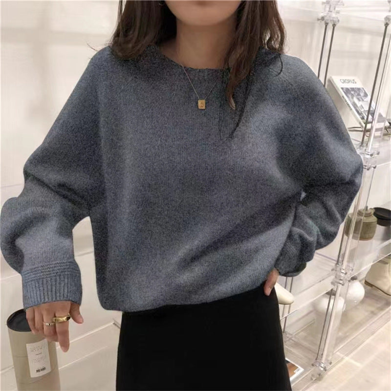 Damen Kaschmirpullover Feine Rippstruktur Lässiger Schnitt Beige