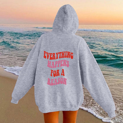 Damen Kapuzenpullover Komfortschnitt Mit Motivationszitat Grau