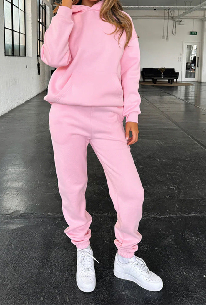 Damen Sportliches Loungewear-Set mit Kapuze elastisch Eveloria