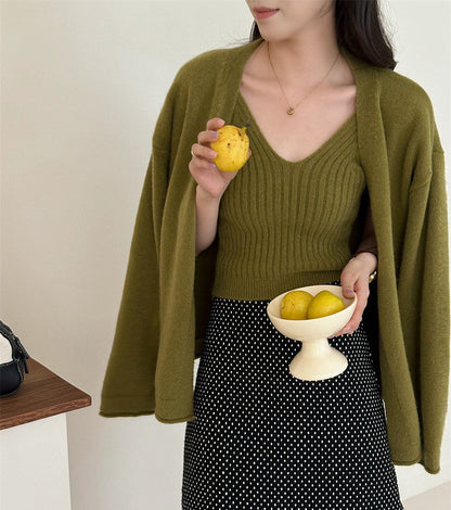 Damen Strickjacke Lässiger Schnitt Weiches Material
