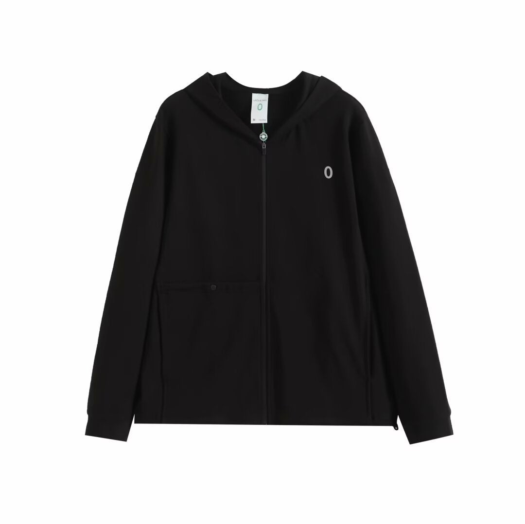 Damen Kapuzenjacke Atmungsaktives Material Reißverschlusstasche