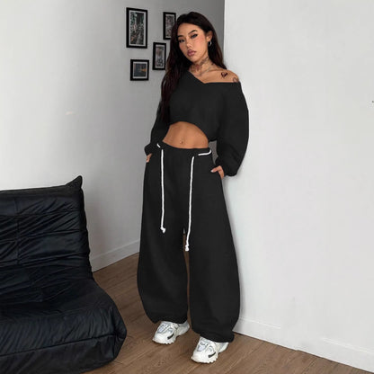 Damen Crop- Set mit weiter Hose Eveloria