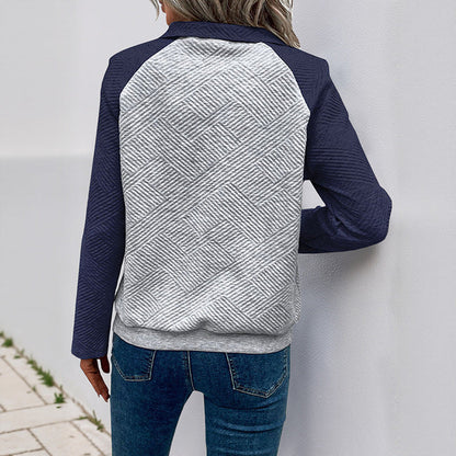 Damen Pullover Stehkragen Struktur Look Eveloria