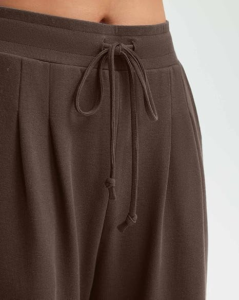 Damen Freizeithose Weite Bein Knopfdetails Eveloria