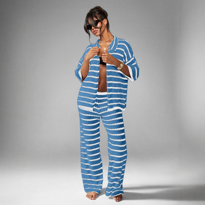 Damen Zweiteiler-Set Offene Ärmel Weites Design