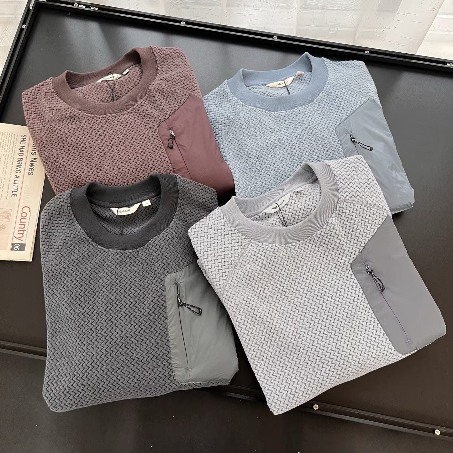 Damen Strickoberteil mit Reißverschluss und Tasche Eveloria