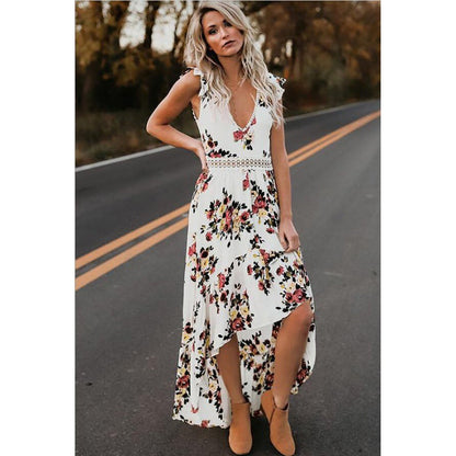 Damen Maxikleid Elastisch Floral