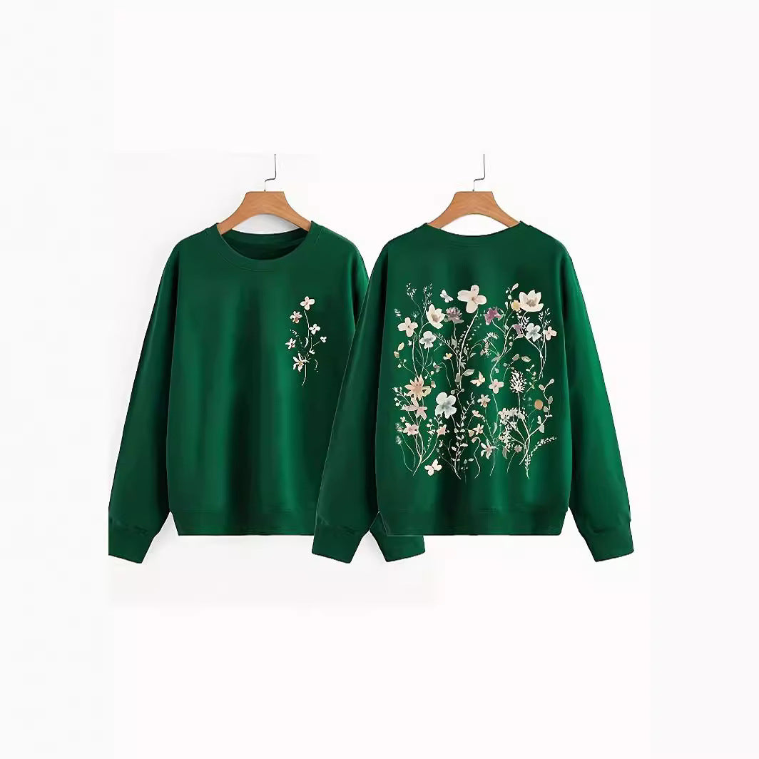 Damen Sweatshirt Florales Design Weich Eveloria